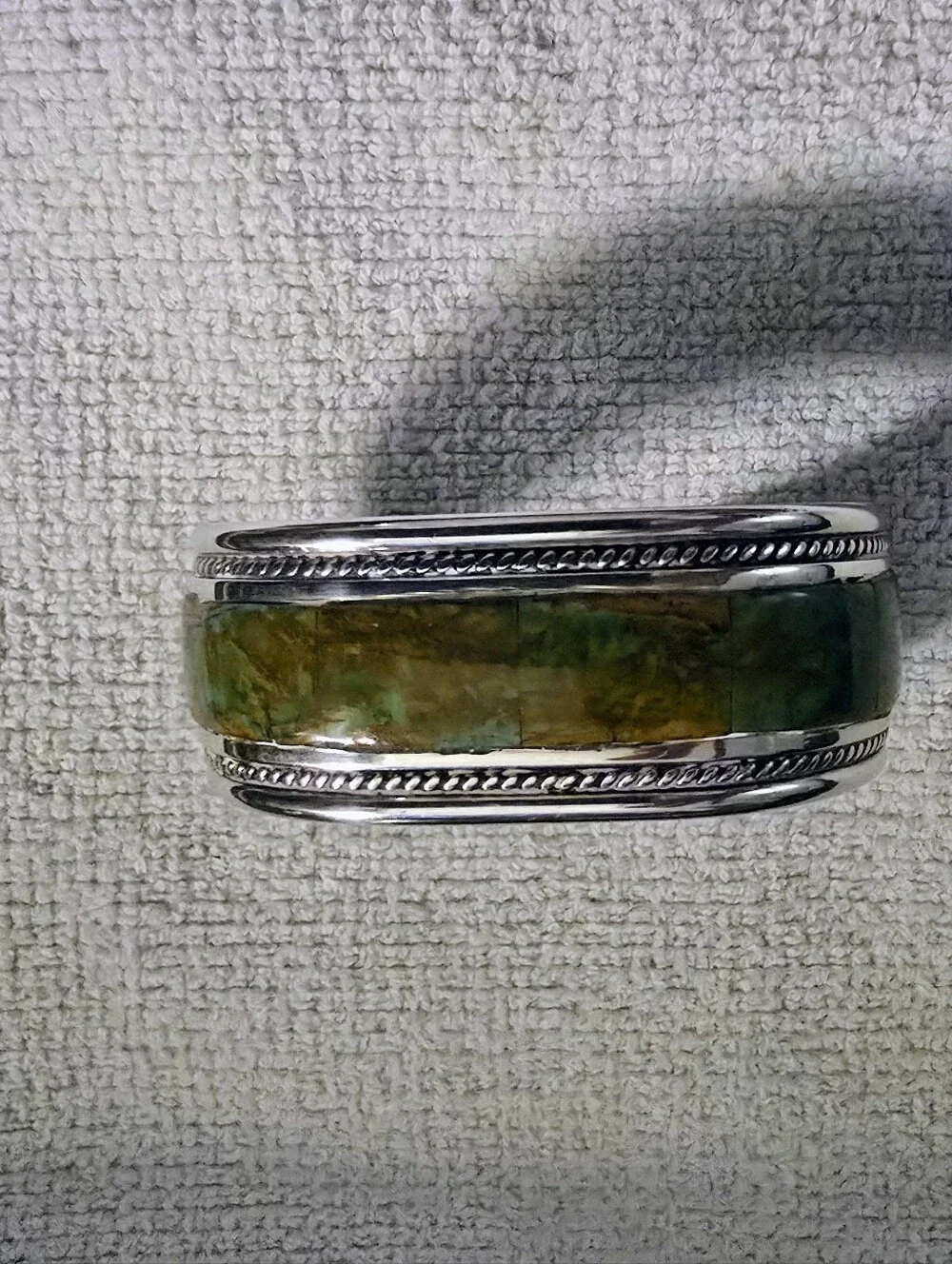 Couture Domed Sterling Silver Serpentine Statement Cuff